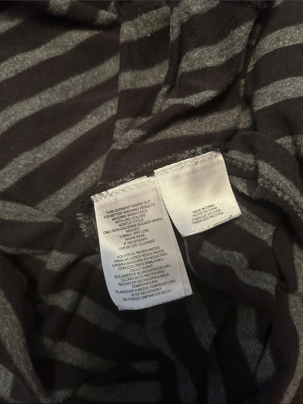Jones New York Black & Gray Striped V-Neck Tunic - Picture 5 of 5